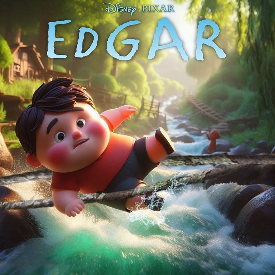 Stable diffusion posters de pixar - Edgar se cae